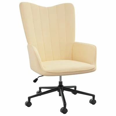 VidaXL Chaise de relaxation Blanc crème Velours 3 VidaXL Chaise de relaxation Blanc crème Velours