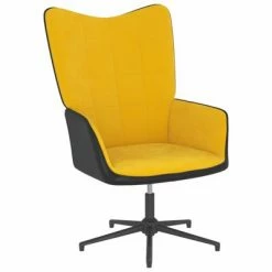 VidaXL Chaise de relaxation Jaune moutarde Velours et PVC
