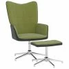 VidaXL Chaise de relaxation avec repose-pied Vert clair Velours et PVC