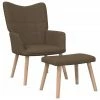 VidaXL Chaise de relaxation avec tabouret Marron Tissu -Fauteuils Soldes image 1 327933
