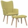 VidaXL Chaise de relaxation avec tabouret Vert Tissu -Fauteuils Soldes image 1 327935