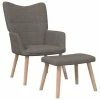 VidaXL Chaise de relaxation avec tabouret Taupe Tissu