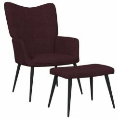 VidaXL Chaise de relaxation avec tabouret Violet Tissu