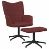 VidaXL Chaise de relaxation avec tabouret Rouge bordeaux Tissu