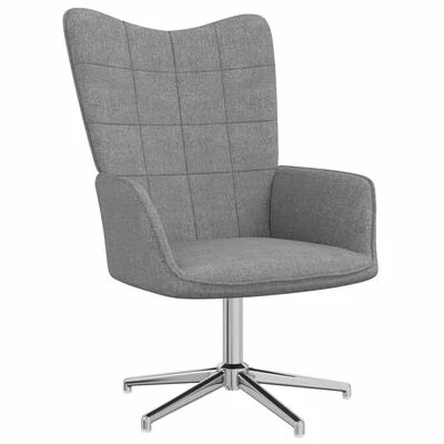 VidaXL Chaise de relaxation Gris clair Tissu 3 VidaXL Chaise de relaxation Gris clair Tissu