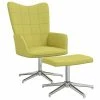 VidaXL Chaise de relaxation avec tabouret Vert Tissu 2 VidaXL Chaise de relaxation avec tabouret Vert Tissu -Fauteuils Soldes image 1 328001