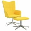 VidaXL Chaise de relaxation avec tabouret Jaune moutarde Tissu