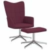 VidaXL Chaise de relaxation avec tabouret Violet Tissu