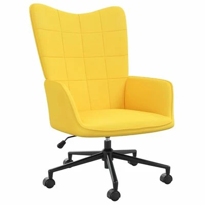 VidaXL Chaise de relaxation Jaune moutarde Tissu 3 VidaXL Chaise de relaxation Jaune moutarde Tissu
