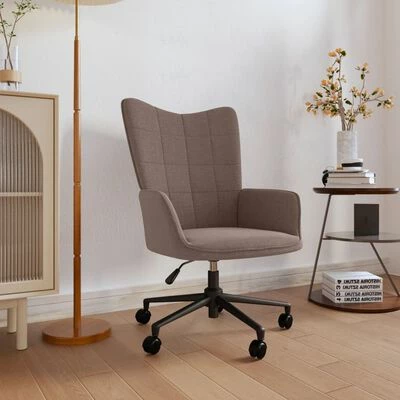 VidaXL Chaise de relaxation Taupe Tissu 4 VidaXL Chaise de relaxation Taupe Tissu – Image 2