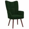 VidaXL Chaise de relaxation Vert foncé Velours