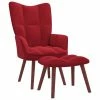 VidaXL Chaise de relaxation avec repose-pied Rouge bordeaux Velours -Fauteuils Soldes image 1 328067