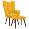 VidaXL Chaise de relaxation avec repose-pied Jaune moutarde Velours