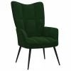 VidaXL Chaise de relaxation Vert foncé Velours -Fauteuils Soldes image 1 328075