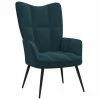 VidaXL Chaise de relaxation Bleu Velours -Fauteuils Soldes image 1 328083