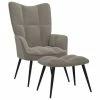 VidaXL Chaise de relaxation avec repose-pied Gris clair Velours -Fauteuils Soldes image 1 328084