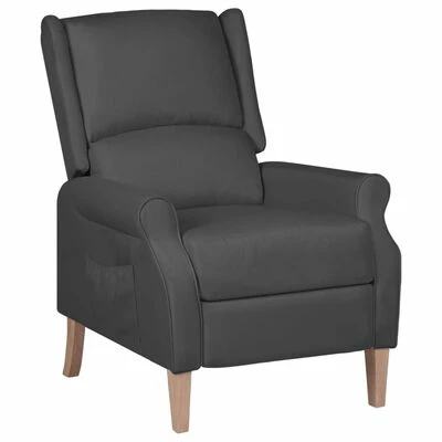 VidaXL Fauteuil inclinable Gris foncé Tissu 3 VidaXL Fauteuil inclinable Gris foncé Tissu