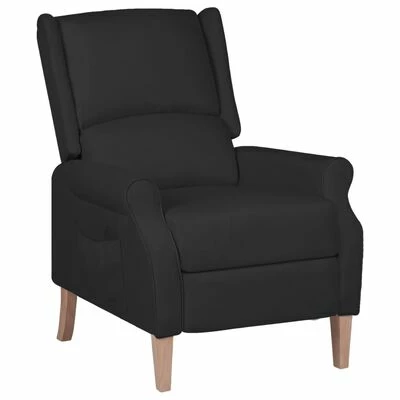 VidaXL Fauteuil inclinable Noir Tissu 3 VidaXL Fauteuil inclinable Noir Tissu