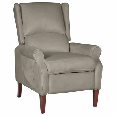 VidaXL Fauteuil inclinable Gris clair Velours 3 VidaXL Fauteuil inclinable Gris clair Velours