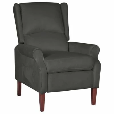 VidaXL Fauteuil inclinable Gris foncé Velours 3 VidaXL Fauteuil inclinable Gris foncé Velours