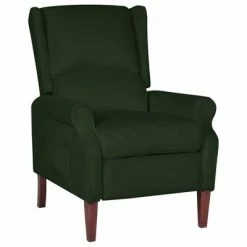 VidaXL Fauteuil inclinable Vert foncé Velours
