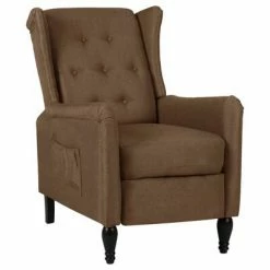 VidaXL Fauteuil inclinable Marron Tissu
