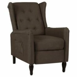 VidaXL Fauteuil inclinable Marron foncé Tissu