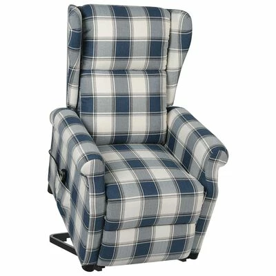 VidaXL Fauteuil inclinable Bleu Tissu 3 VidaXL Fauteuil inclinable Bleu Tissu