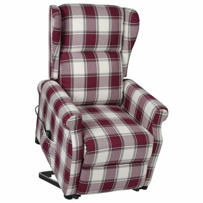 VidaXL Fauteuil inclinable Rouge Tissu 3 VidaXL Fauteuil inclinable Rouge Tissu