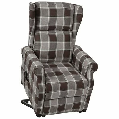 VidaXL Fauteuil inclinable Marron Tissu 3 VidaXL Fauteuil inclinable Marron Tissu