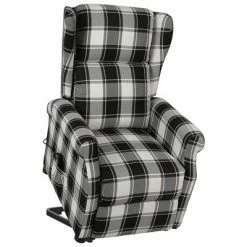 VidaXL Fauteuil inclinable Marron et blanc Tissu