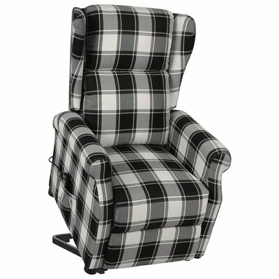 VidaXL Fauteuil inclinable Marron et blanc Tissu 3 VidaXL Fauteuil inclinable Marron et blanc Tissu