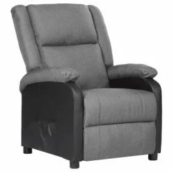 VidaXL Fauteuil inclinable TV Gris clair Similicuir et tissu