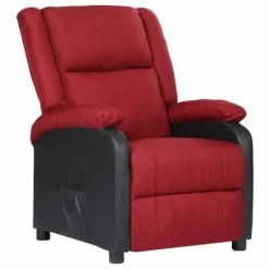 VidaXL Fauteuil inclinable TV Rouge bordeaux Similicuir et tissu