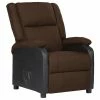 VidaXL Fauteuil inclinable TV Marron foncé Similicuir et tissu