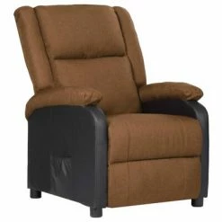 VidaXL Fauteuil inclinable TV Taupe Similicuir et tissu
