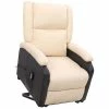 VidaXL Fauteuil inclinable Crème Tissu