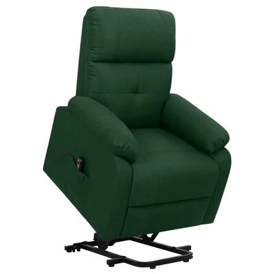 VidaXL Fauteuil inclinable Vert foncé Tissu 3 VidaXL Fauteuil inclinable Vert foncé Tissu