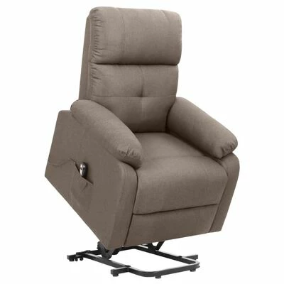 VidaXL Fauteuil inclinable Taupe Tissu 3 VidaXL Fauteuil inclinable Taupe Tissu