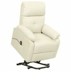 VidaXL Fauteuil inclinable Crème Tissu
