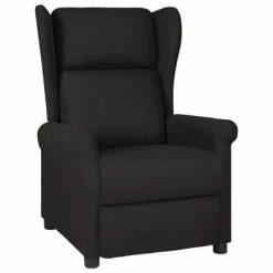 VidaXL Fauteuil inclinable Noir Tissu