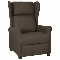 VidaXL Fauteuil inclinable Marron foncé Tissu