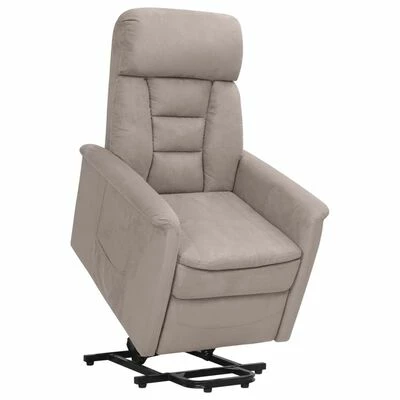 VidaXL Fauteuil inclinable Taupe Similicuir daim 3 VidaXL Fauteuil inclinable Taupe Similicuir daim