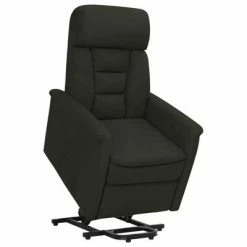 VidaXL Fauteuil inclinable Noir Similicuir daim