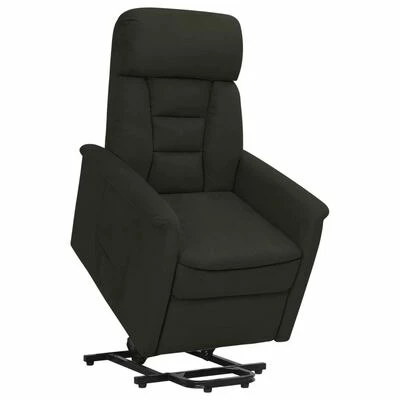 VidaXL Fauteuil inclinable Noir Similicuir daim 3 VidaXL Fauteuil inclinable Noir Similicuir daim
