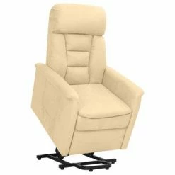 VidaXL Fauteuil inclinable Crème Similicuir daim