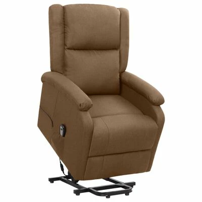 VidaXL Fauteuil inclinable Marron Tissu 3 VidaXL Fauteuil inclinable Marron Tissu