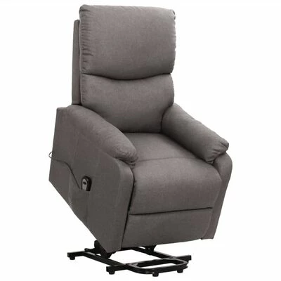VidaXL Fauteuil inclinable Gris clair Tissu 3 VidaXL Fauteuil inclinable Gris clair Tissu