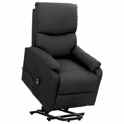 VidaXL Fauteuil inclinable Gris foncé Tissu 3 VidaXL Fauteuil inclinable Gris foncé Tissu