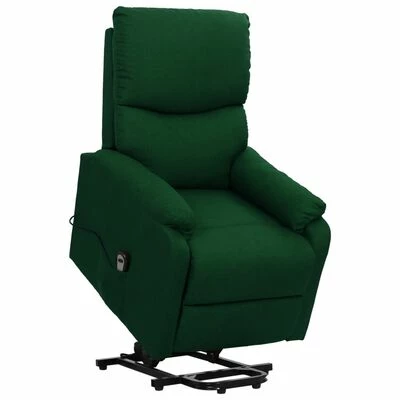 VidaXL Fauteuil inclinable Vert foncé Tissu 3 VidaXL Fauteuil inclinable Vert foncé Tissu